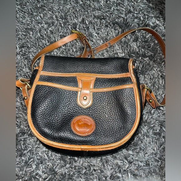 80s Black Vintage Dooney & Bourke Toggle Leather Purse - Picture 3 of 9